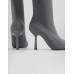 Ботильоны Bershka Fitted High-heel Ankle, серый