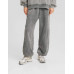 Брюки Bershka Faded Effect Plush Joggers, серый