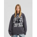 Худи Bershka Tupac Print, темно-серый
