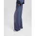 Брюки Bershka Faded Wide-leg Plush, темно-серый
