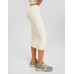 Юбка Bershka Faded Seamless Midi, кремовый