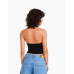 Топ Bershka Crossover Strappy, черный