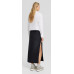 Юбка Bershka Comfort Denim Midi, черный Юбка Bershka Comfort Denim Midi, черный