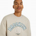 Свитшот Bershka Brooklyn Print Round Neck, бежевый