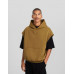 Жилет с капюшоном Bershka Plush Boxy Fit, хаки Жилет с капюшоном Bershka Plush Boxy Fit, хаки