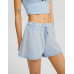 Шорты Bershka Faded-Effect Plush, светло-синий Шорты Bershka Faded-Effect Plush, светло-синий