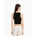 Топ Bershka Bizarrap Sleeveless Rhinestone, черный