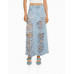 Джинсовая юбка Bershka Long Ripped Denim Skirt, голубой Джинсовая юбка Bershka Long Ripped Denim Skirt, голубой