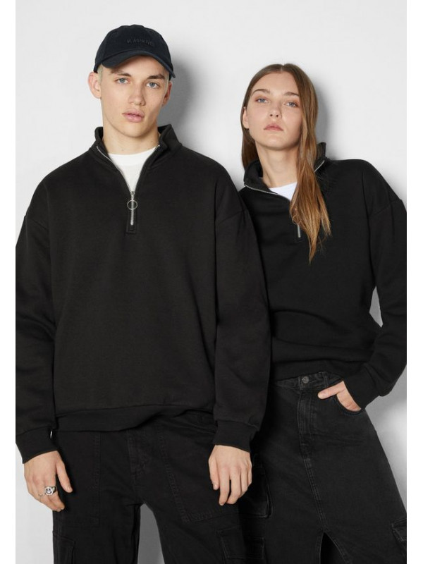 Толстовка Bershka, черный Толстовка Bershka, черный