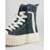 Кроссовки Bershka Men's Denim High Top Trainers, темно-синий