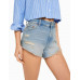 Шорты Bershka Vintage Denim With Rips, синий