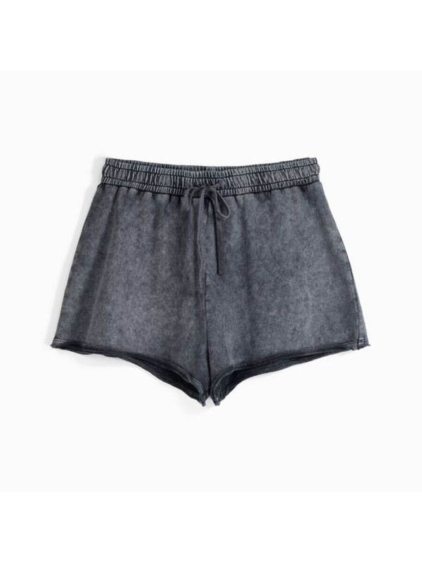 Шорты Bershka Faded-Effect Plush, серый Шорты Bershka Faded-Effect Plush, серый