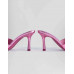 Мюли Bershka Barbiecore Metallic High-heel With Bow, розовый