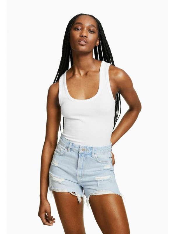 Джинсовые шорты Bershka, синий