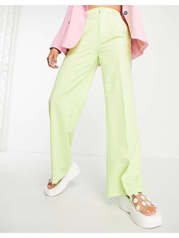 Зеленые брюки строгого кроя Bershka