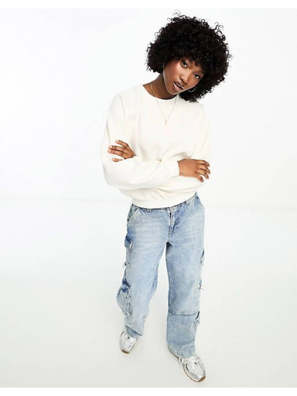 Толстовка оверсайз цвета экрю Bershka