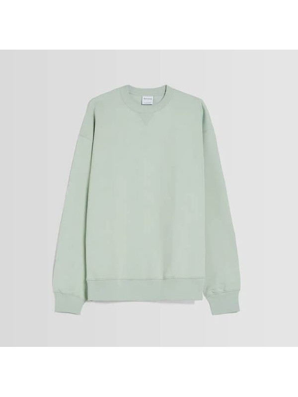 Свитшот Bershka Crew Neck, зеленый Свитшот Bershka Crew Neck, зеленый