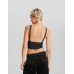 Джинсовый топ на бретельках Bershka With Buckle, черный