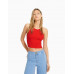 Топ Bershka Sleeveless Ribbed, красный