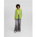 Рубашка Bershka Long Sleeve Oversize Crepe, зеленый