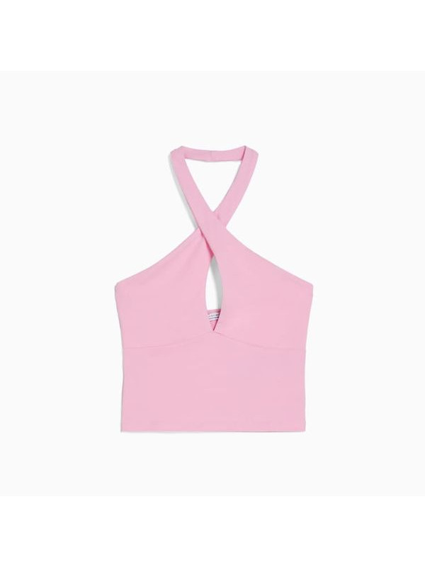 Топ Bershka Crossover Strappy, розовый