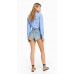 Шорты Bershka Vintage Denim With Rips, синий