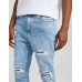 Джинсы Bershka Ripped Carrot Fit, голубой Джинсы Bershka Ripped Carrot Fit, голубой