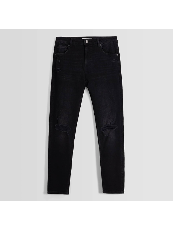 Джинсы Bershka Ripped Skinny, черный
