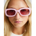 Солнцезащитные очки Bershka Barbiecore Rectangular, розовый