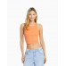 Топ Bershka Sleeveless Ribbed, оранжевый Топ Bershka Sleeveless Ribbed, оранжевый