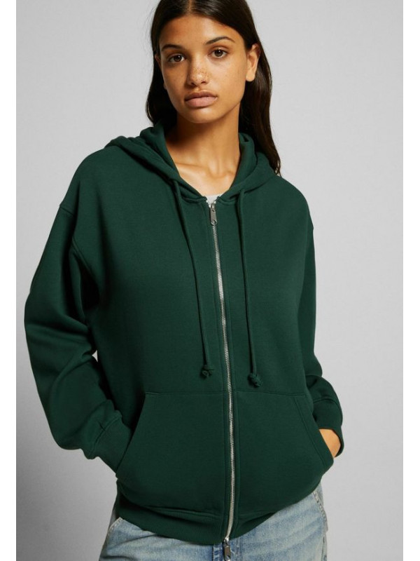 Толстовка на молнии Bershka, оливковый