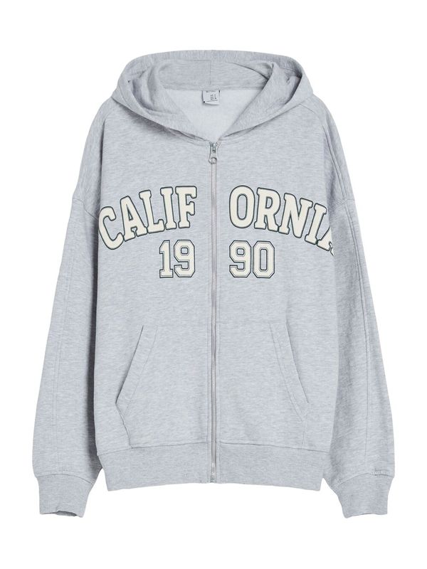 Толстовка на молнии Bershka, пестрый серый