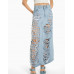 Джинсовая юбка Bershka Long Ripped Denim Skirt, голубой Джинсовая юбка Bershka Long Ripped Denim Skirt, голубой