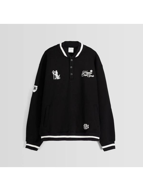 Свитшот Bershka Bomber, черный Свитшот Bershka Bomber, черный