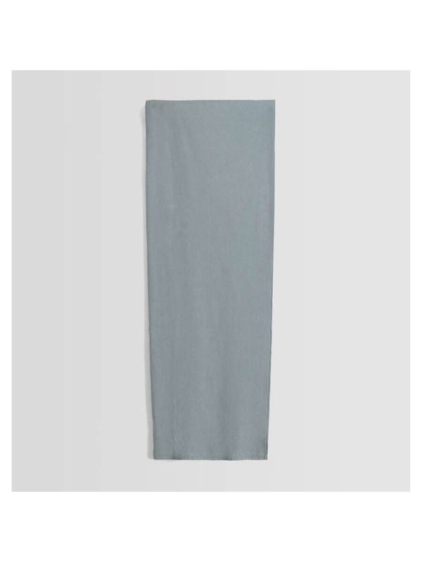 Юбка Bershka Faded-Effect Ribbed Midi, светло-голубой