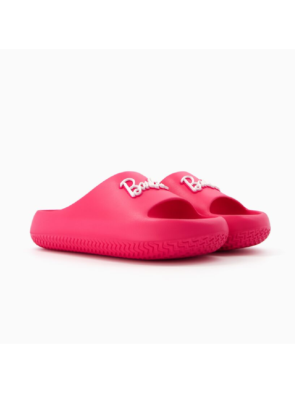 Шлепанцы Bershka Barbie Flat Slider, фуксия
