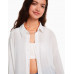 Рубашка Bershka Long Sleeve Oversize Crepe, белый Рубашка Bershka Long Sleeve Oversize Crepe, белый
