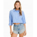 Шорты Bershka Vintage Denim With Rips, синий
