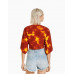 Рубашка Bershka Rustic Kimono-effect With Knot, оранжевый/желтый