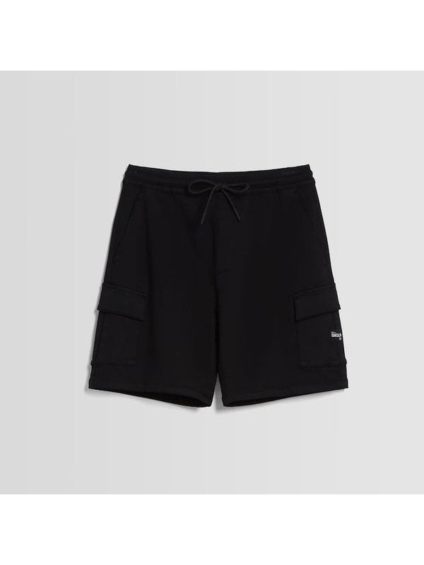 Шорты Bershka Cargo Bermuda Joggers, черный Шорты Bershka Cargo Bermuda Joggers, черный