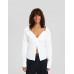 Рубашка Bershka Long Sleeve Poplin Neckline, белый Рубашка Bershka Long Sleeve Poplin Neckline, белый