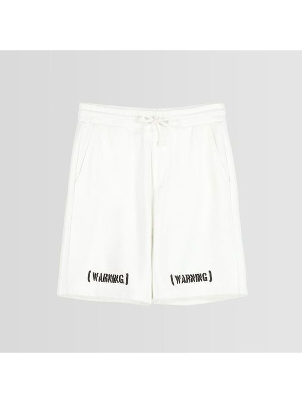Шорты Bershka Printed Bermuda, белый