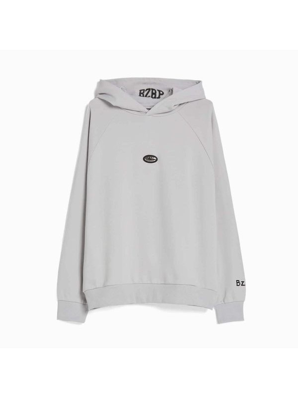 Худи Bershka Bizarrap With Detail, серый