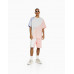 Шорты Bershka Colour Block Bermuda, розовый/белый/голубой Шорты Bershka Colour Block Bermuda, розовый/белый/голубой
