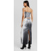 Юбка Bershka Faded-Effect Midi, черно-белый Юбка Bershka Faded-Effect Midi, черно-белый