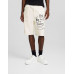 Шорты Bershka Printed Twill Jean-michel Basquiat Bermuda, кремовый