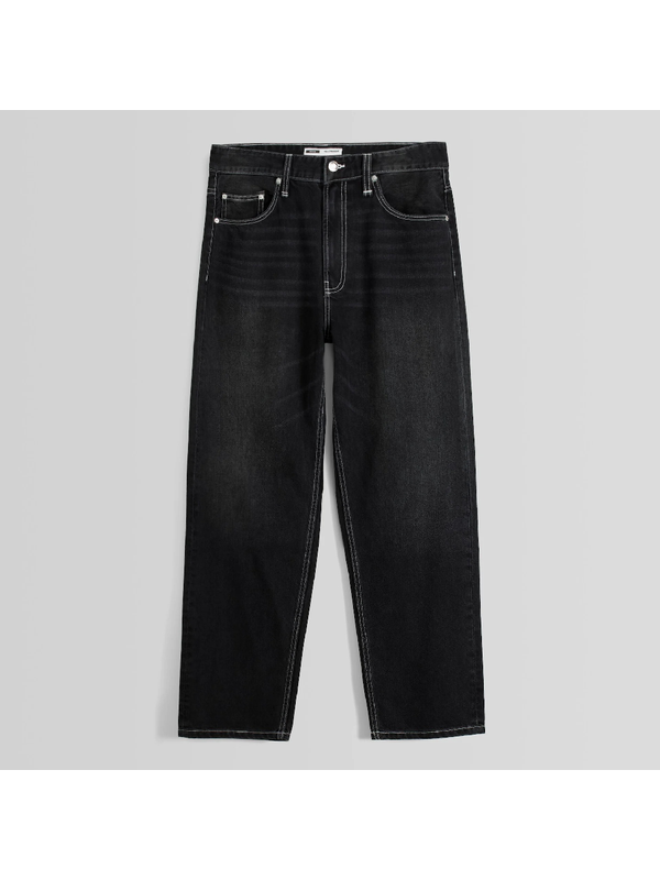 Джинсы Bershka Straight Fit ’90s, черный Джинсы Bershka Straight Fit ’90s, черный
