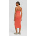 Юбка Bershka Faded Seamless Midi, красный