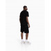 Шорты Bershka Textured Relaxed Fit Bermuda, черный