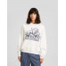 Свитшот Bershka Printed With Polo Collar, белый